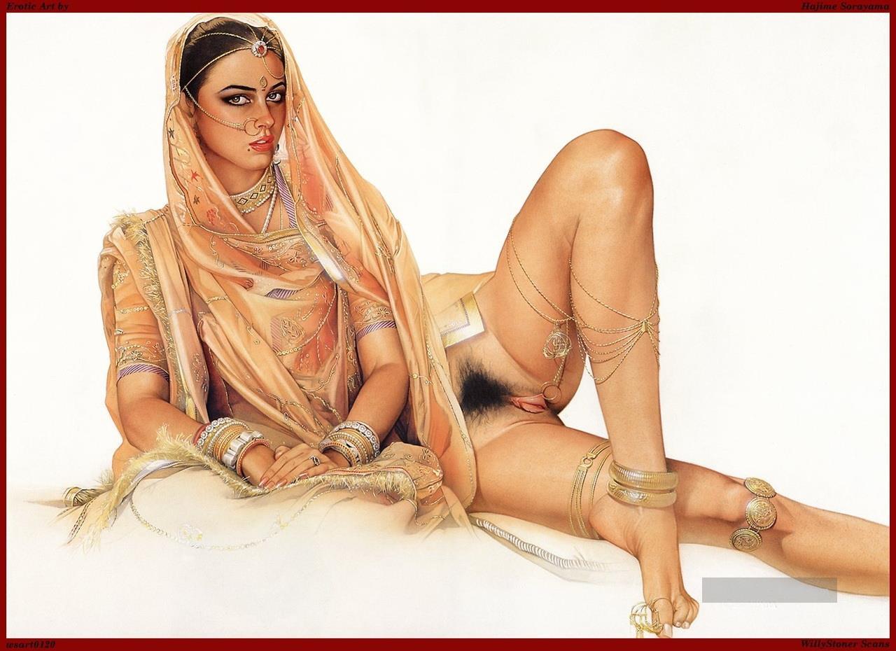 Indian erotische Dame sexy nude Ölgemälde